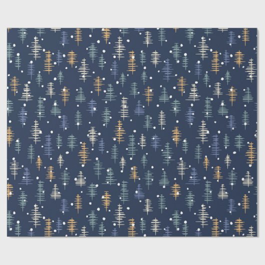 Moderner Abstrakter Weihnachtsbaum Winterschnee Bl Geschenkpapier (Flach)