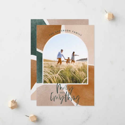 Moderner abstrakter Weihnachtsfeiertag 1 Foto Ankündigung (Vorderseite/Rückseite Beispiel)