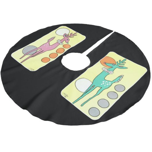 Moderner Abstrakter Weihnachtsmann aus dem Mittela Polyester Weihnachtsbaumdecke (Schrägansicht)