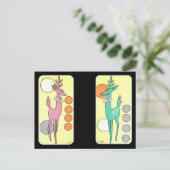 Moderner Abstrakter Weihnachtsmann aus dem Mittela Postkarte (Stehend Vorderseite)