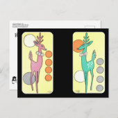 Moderner Abstrakter Weihnachtsmann aus dem Mittela Postkarte (Vorne/Hinten)