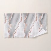 Moderner Abstrakter White Agate Rose Gold Glitzer Badhandtuch Set (Handtuch)