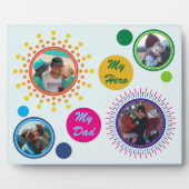 Moderner Abstrakter Zirkelfoto Collage Vatertag Fotoplatte (Vorderseite)