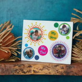 Moderner Abstrakter Zirkelfoto Collage Vatertag Fotoplatte (Seite)