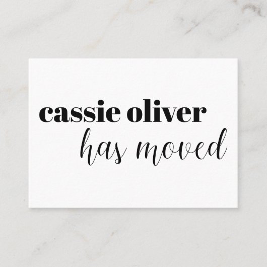 Moderner Adressenwechsel für Single Visitenkarte (Vorderseite)