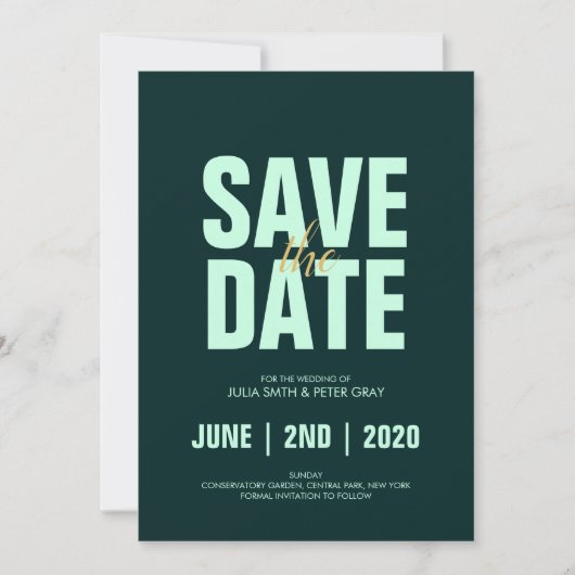 Moderner Aero Blue Poster-Stil Save the Date Einladung (Vorderseite)