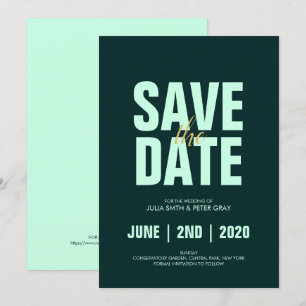 Moderner Aero Blue Poster-Stil Save the Date Einladung