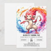 Moderner Affen Geburtstag Einladung (Vorne/Hinten)