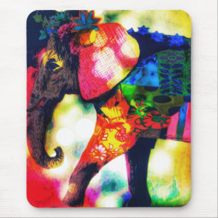 Moderner afrikanischer Elefant-Pop Art Zeitgenöss Mousepad
