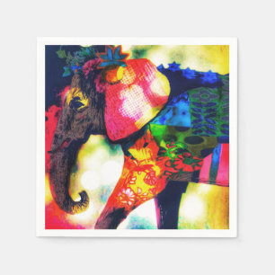 Moderner afrikanischer Elefant-Pop Art Zeitgenöss Serviette