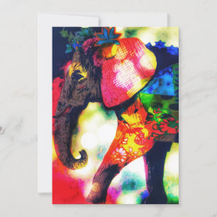 Moderner Afrikanischer Elefant Pop Art Zeitgenössi Feiertagskarte