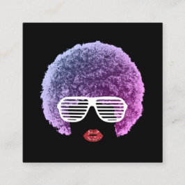 Moderner Afro Hair Beauty Girl Fashion Stylist Quadratische Visitenkarte