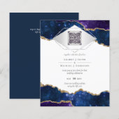 Moderner Agate Blue WEDD SUITE QR Code (Vorne/Hinten)