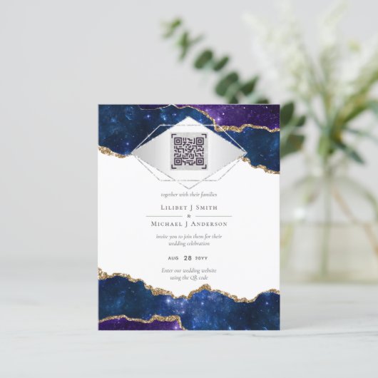 Moderner Agate Blue WEDD SUITE QR Code (Stehend Vorderseite)
