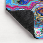 Moderner agate Marmor Elegantes blaues Muster Tren Mousepad (Ecke)