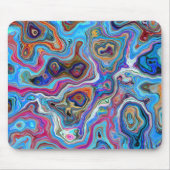 Moderner agate Marmor Elegantes blaues Muster Tren Mousepad (Vorne)