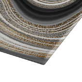 Moderner agate Schwarz-weiß- und goldflüssiges Mar Schneidebrett (Ecke)