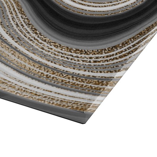 Moderner agate Schwarz-weiß- und goldflüssiges Mar Schneidebrett (Ecke)