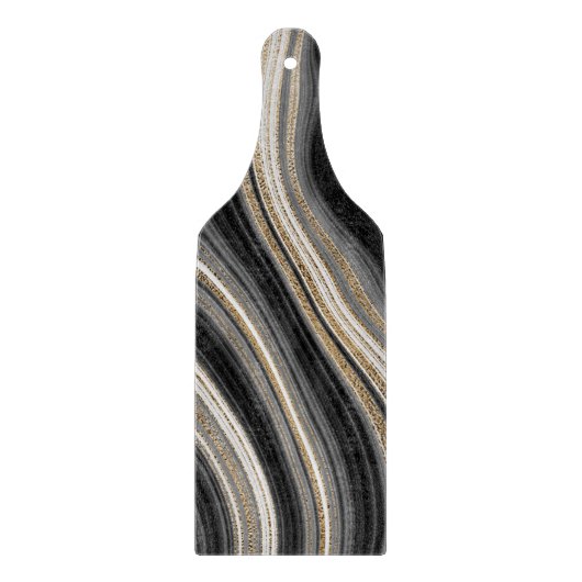 Moderner agate Schwarz-weiß- und Goldmarmor Schneidebrett (Vorderseite)