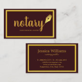 Moderner Agent für Notar-Unterschriften in Gold & Visitenkarte (Vorne/Hinten)