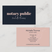 Moderner Agent für Notenkredit in rosa Navy Visitenkarte (Vorne/Hinten)