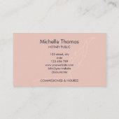 Moderner Agent für Notenkredit in rosa Navy Visitenkarte (Rückseite)