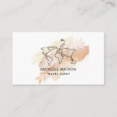 Moderner Agent World Map Airplane Urlaub Visitenkarte (Vorderseite)
