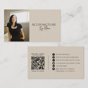 Moderner Akupunkteur-Foto-QR-Code Visitenkarte