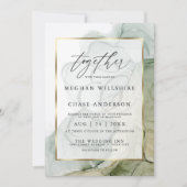 Moderner Alkohol Tinte Hochzeit verschleiert Sage Einladung (Vorderseite)