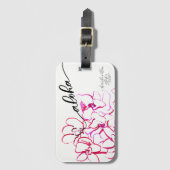 Moderner Aloha Orchideen-Blumen-Gepäck-Umbau Gepäckanhänger (Vorderseite Vertikal)