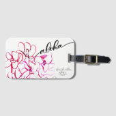 Moderner Aloha Orchideen-Blumen-Gepäck-Umbau Gepäckanhänger (Vorderseite (Horizontal))