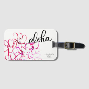 Moderner Aloha Orchideen-Blumen-Gepäck-Umbau Gepäckanhänger