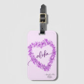 Moderner Aloha Orchideen-Leu-Herz-Gepäckanhänger Gepäckanhänger (Vorderseite Vertikal)