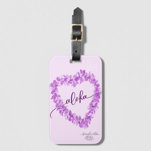 Moderner Aloha Orchideen-Leu-Herz-Gepäckanhänger Gepäckanhänger (Vorderseite Vertikal)