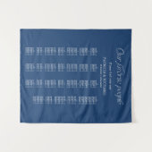 Moderner alphabetischer Hochzeitssitzplan Wandteppich (Vorderseite (Horizontal))