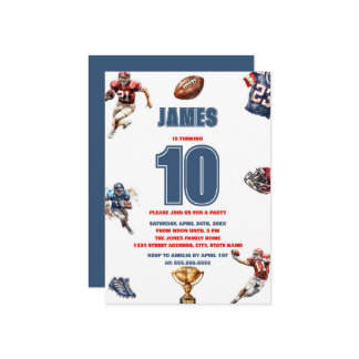 Moderner American Football Boys Sport Kindergeburt Einladung