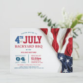 Moderner Amerikanische Unabhängigkeitstag Backyard Einladung (Stehend Vorderseite)
