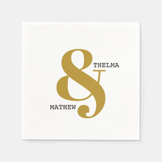 Moderner Ampersand mit Namen Wedding Napkins Serviette (Vorderseite)