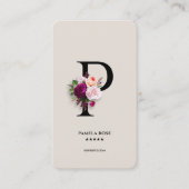 Moderner Anfangsbuchstabe P Monogram Eleganter Blu Visitenkarte (Vorderseite)
