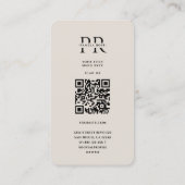 Moderner Anfangsbuchstabe P Monogram Eleganter Blu Visitenkarte (Rückseite)