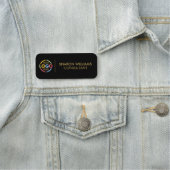 Moderner Angestellter von Black Gold-Firmenlogo Ma Namensschild (Beispiel)