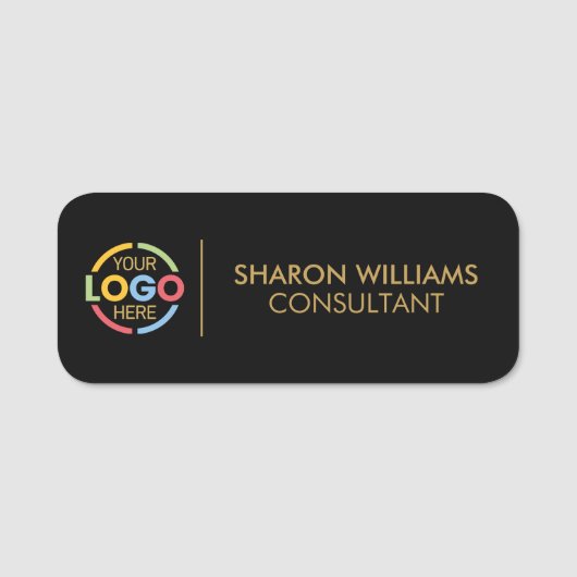 Moderner Angestellter von Black Gold-Firmenlogo Ma Namensschild (Vorderseite)