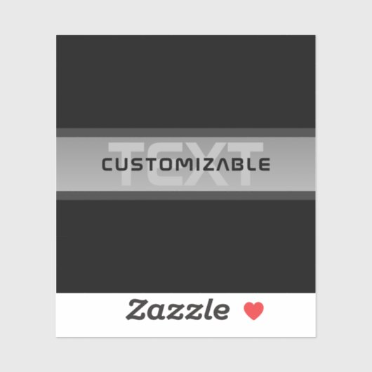 Moderner, anpassbarer Layierter Text | Schwarz & G Aufkleber (Blatt)