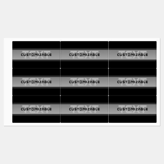 Moderner, anpassbarer Layierter Text | Schwarz & G Etiketten (Blatt)