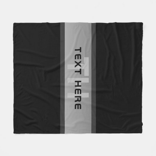Moderner, anpassbarer Layierter Text | Schwarz & G Fleecedecke (Vorderseite (Horizontal))