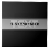 Moderner, anpassbarer Layierter Text | Schwarz & G Fliese (Vorderseite)