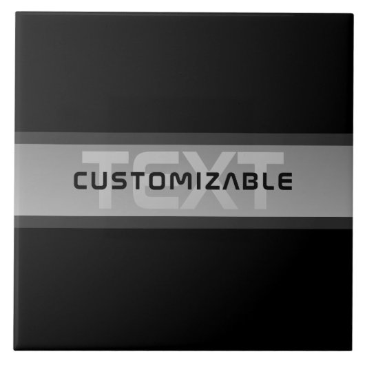 Moderner, anpassbarer Layierter Text | Schwarz & G Fliese (Vorderseite)