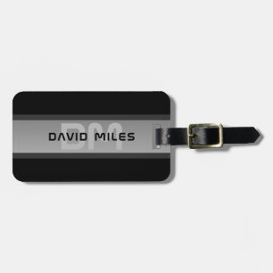 Moderner, anpassbarer Layierter Text Schwarz & G Gepäckanhänger