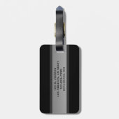 Moderner, anpassbarer Layierter Text | Schwarz & G Gepäckanhänger (Rückseite vertikal)