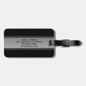 Moderner, anpassbarer Layierter Text | Schwarz & G Gepäckanhänger (Rückseite horizontal)